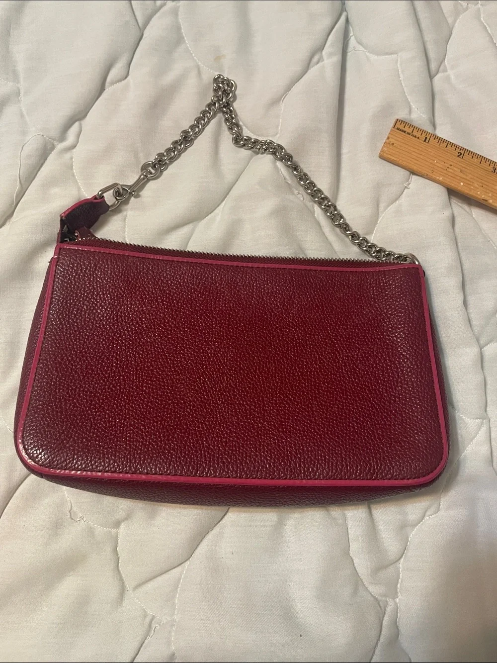 Coach Nolita 24 wristlet pebbled leather burgundy/oxblood